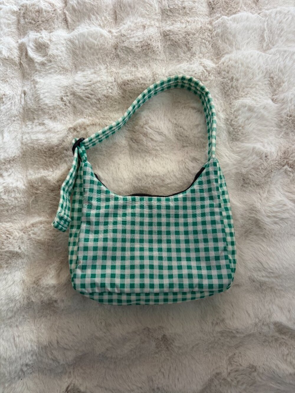 Baggu Green Gingham Mini Nylon Shoulder Bag - Picture 5 of 5
